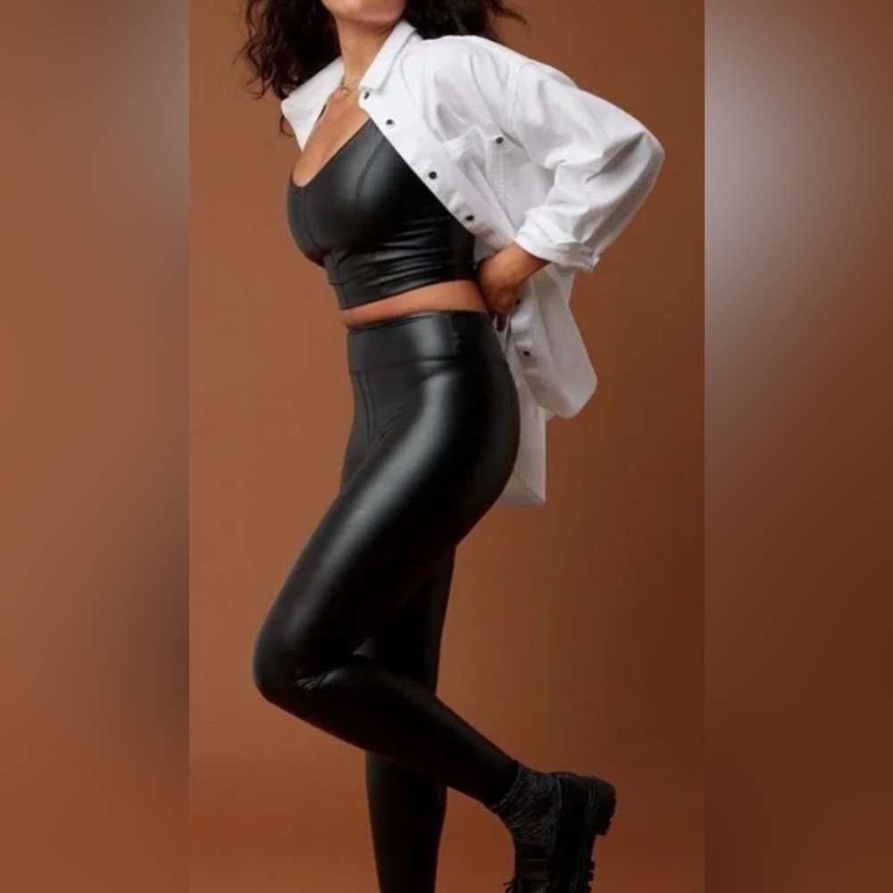 Offline by Aerie Real Luxe Black Faux Leather Leggings